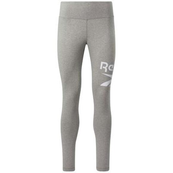 REEBOK Women's Logo Fitted Leggings Size  Medium Grey/ White NWT - Picture 1 of 6